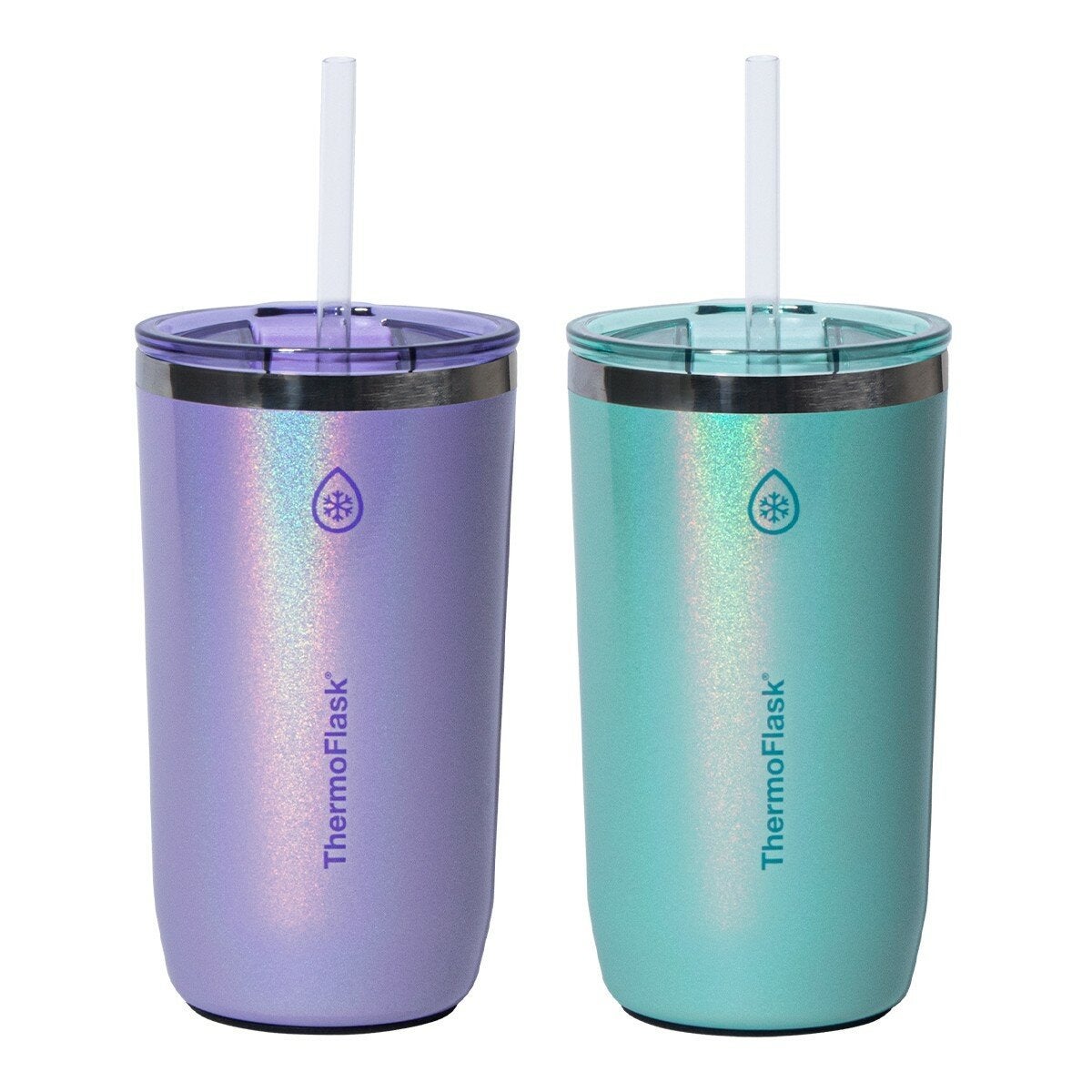 ThermoFlask 不鏽鋼保冷保溫馬克杯 含吸管 474毫升 X 2件組 ThermoFlask 不鏽鋼保冷保溫馬克杯 含吸管 474毫升 X 2件組