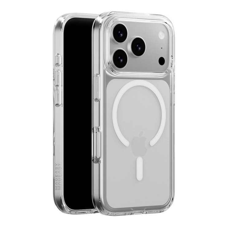 MAGEASY Bright M 不發黃軍規磁吸透明殼 iPhone 17 Pro + 鏡頭保護貼Lenz鈦合金 + Vetro 9H 鋼化玻璃保護膜