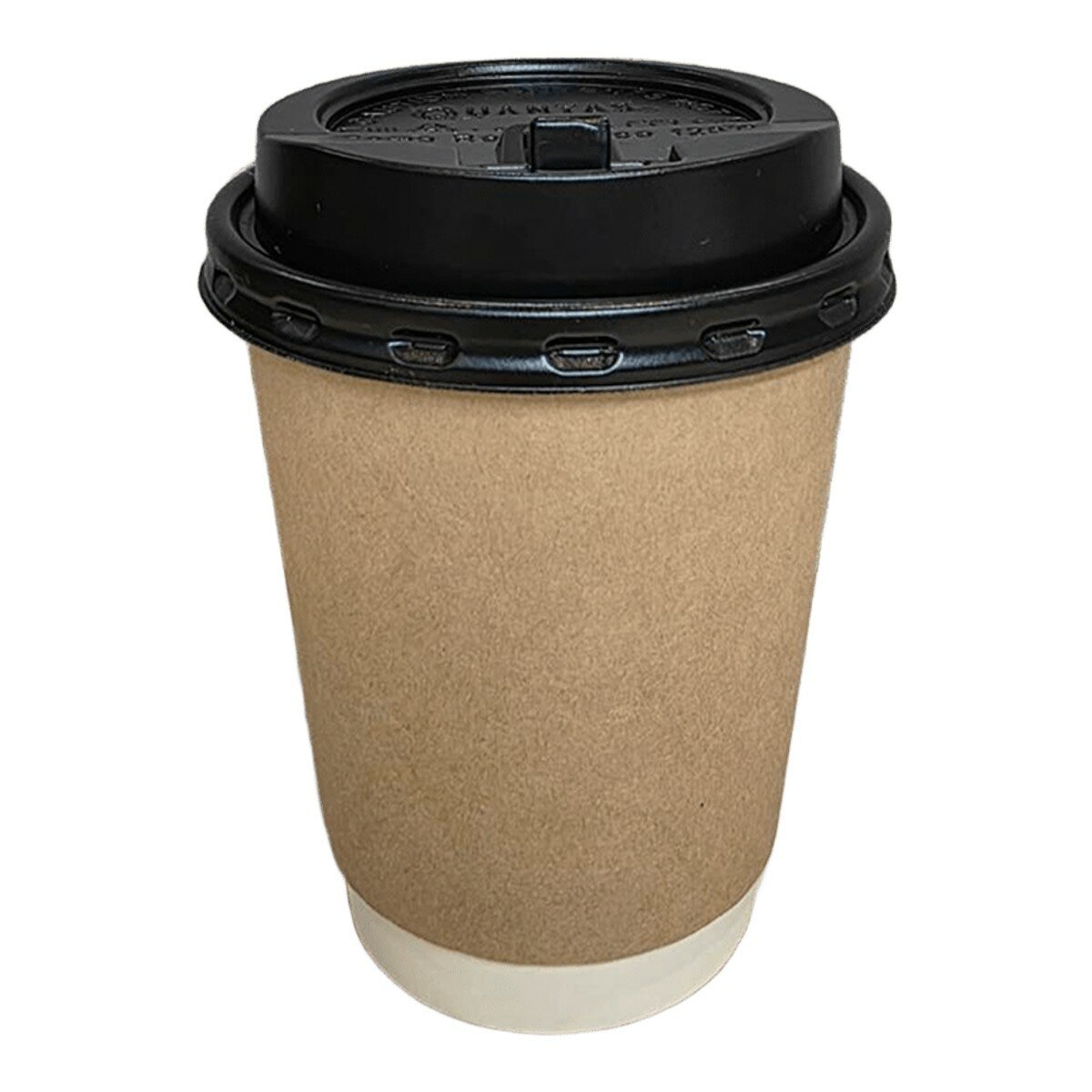 牛皮雙層紙杯 236毫升 X 1000入 + 熱杯蓋 (黑) 236毫升 X 1000入
