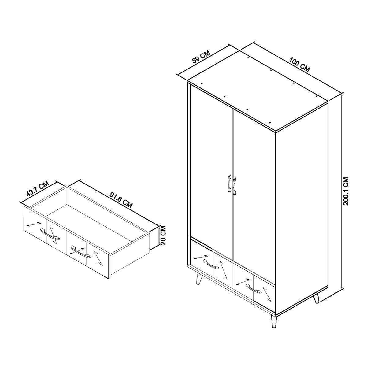 Bentley Designs Sienna 雙門衣櫃