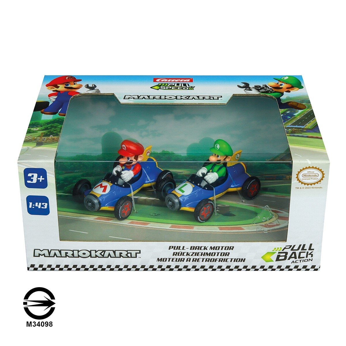 Carrera Mario Kart 1:43 馬赫8迴力車 2入組 / 3歲以上
