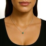 14K白K金 祖母綠寶石項鍊