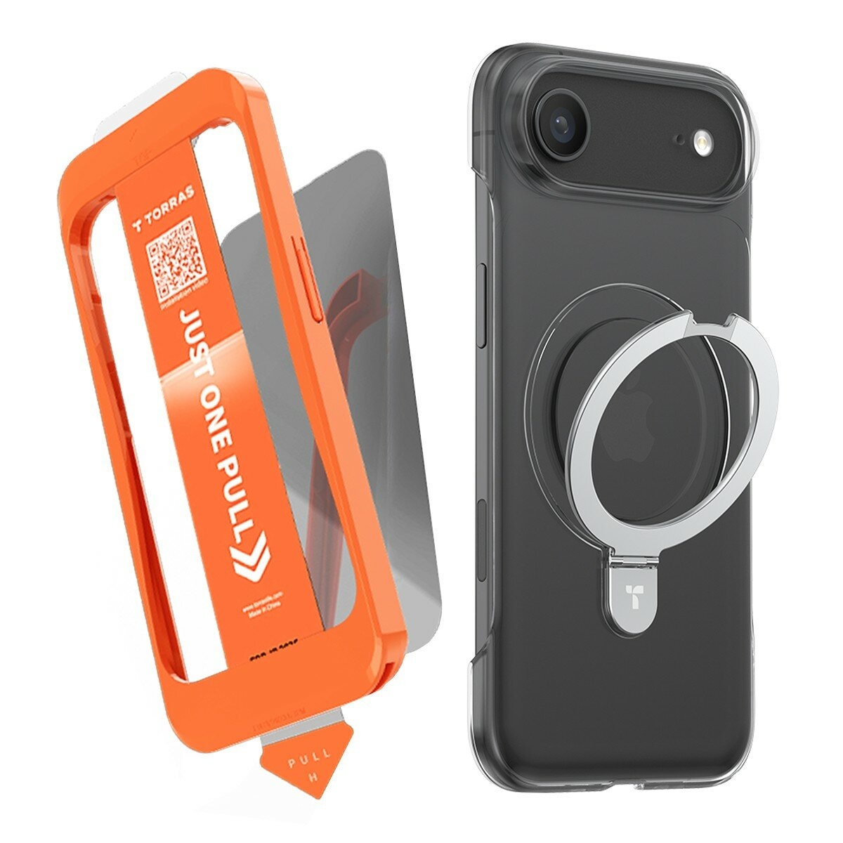 TORRAS Ostand Slim iPhone 17 Air 支架保護殼+Insta-II Master 高清滿版手機螢幕鋼化玻璃保護貼