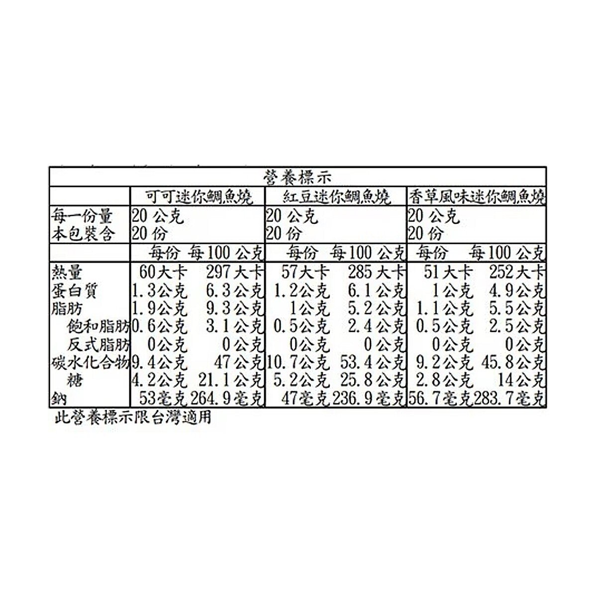 Suji's 冷凍迷你鯛魚燒綜合口味 400公克 X 3包