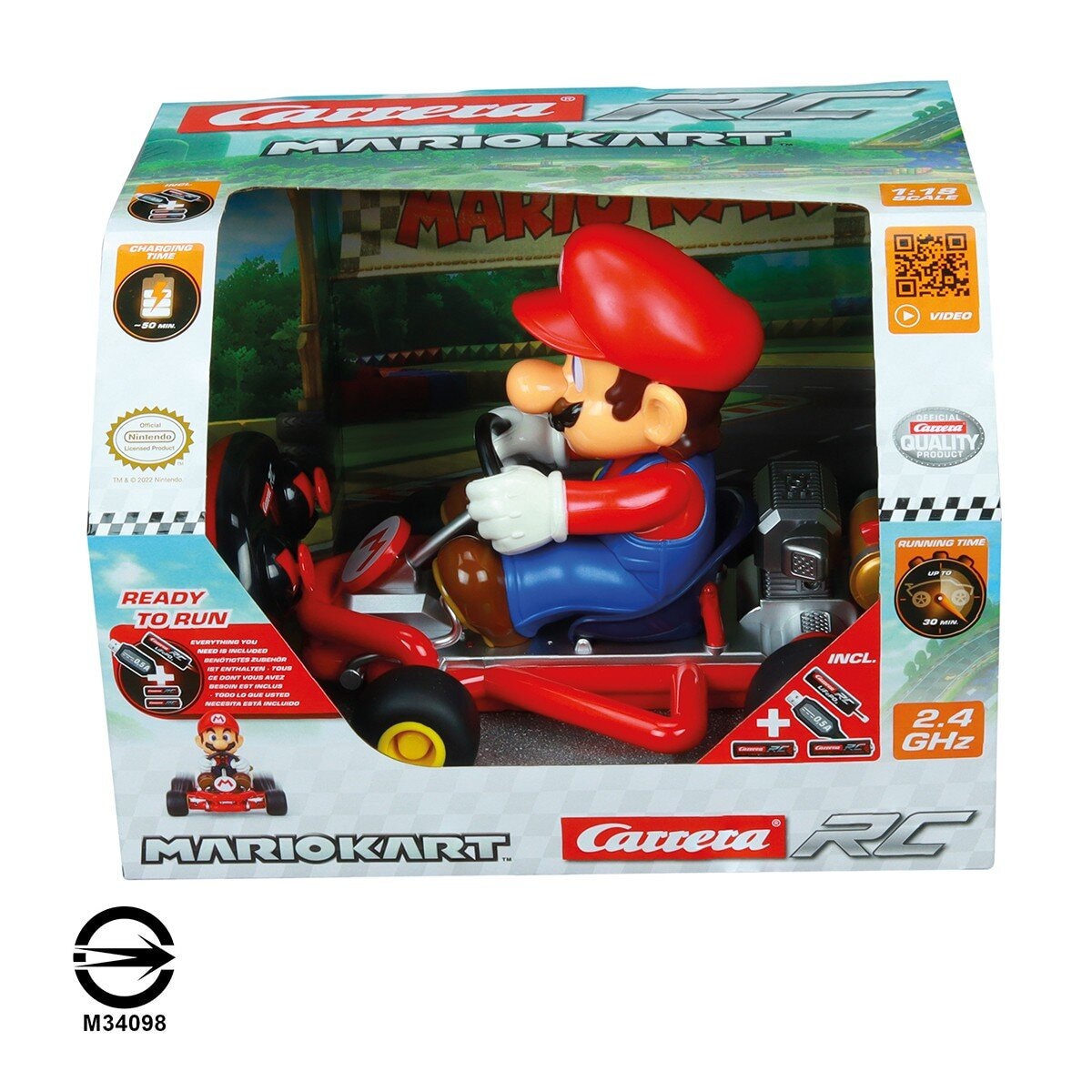 Carrera Mario Kart 1:18 管架遙控車 瑪利歐 / 6歲以上