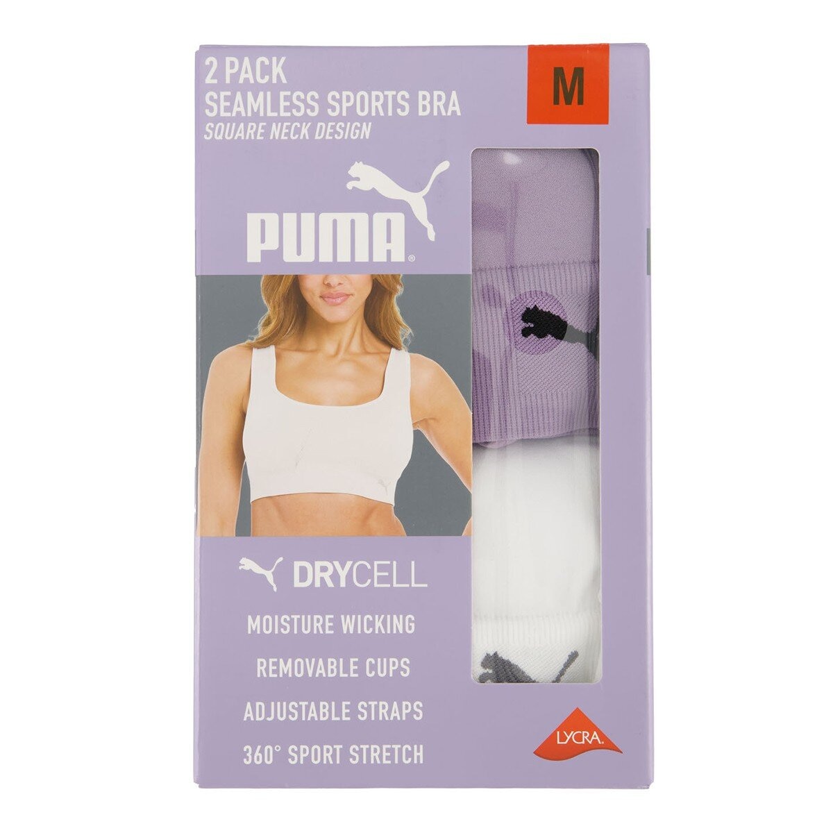 Puma 女運動內衣 X 2件組 XL 紫 & 白