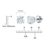 1.50克拉 14K白K金 圓形鑽石耳環 VS1/H