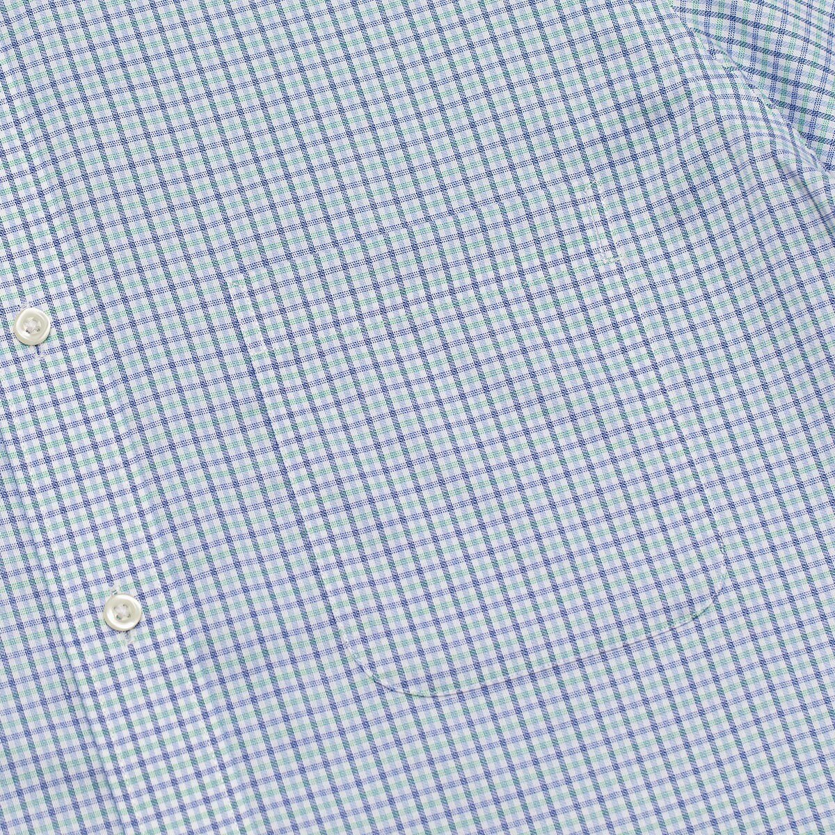 Kirkland Signature 科克蘭 男短袖鈕扣領免燙彈性襯衫 淺藍 M