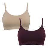 Tommy Hilfiger 女無鋼圈內衣 2入組 M 膚+紫