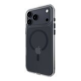 MAGEASY Bright M 不發黃軍規磁吸透明殼 iPhone 17 Pro Max(午夜磁圈) + 鏡頭保護貼Lenz(午夜) + Vetro 9H 鋼化玻璃保護膜