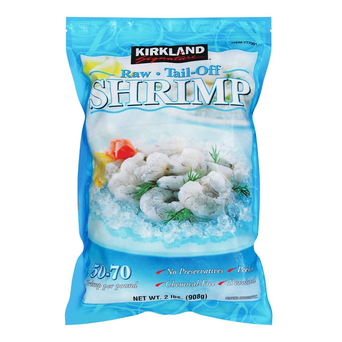 Kirkland Signature 科克蘭冷凍去殼去尾養殖大生蝦仁908公克 50 70隻 磅 Costco 好市多