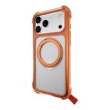 MAGEASY Odyssey Stand M 超軍規防摔磁吸支架手機殼 iPhone 17 Pro Max(珊瑚) + 鏡頭保護貼Lenz(炫彩) + Vetro 9H 鋼化玻璃保護膜