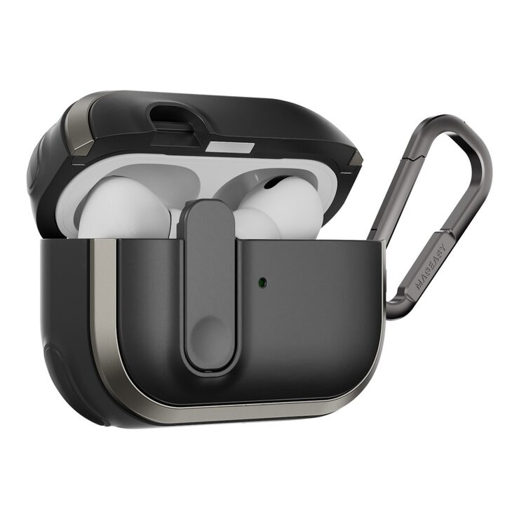 MAGEASY Odyssey 抗衝擊磁扣手繩耳機殼 AirPods Pro 1 & 2 金屬黑