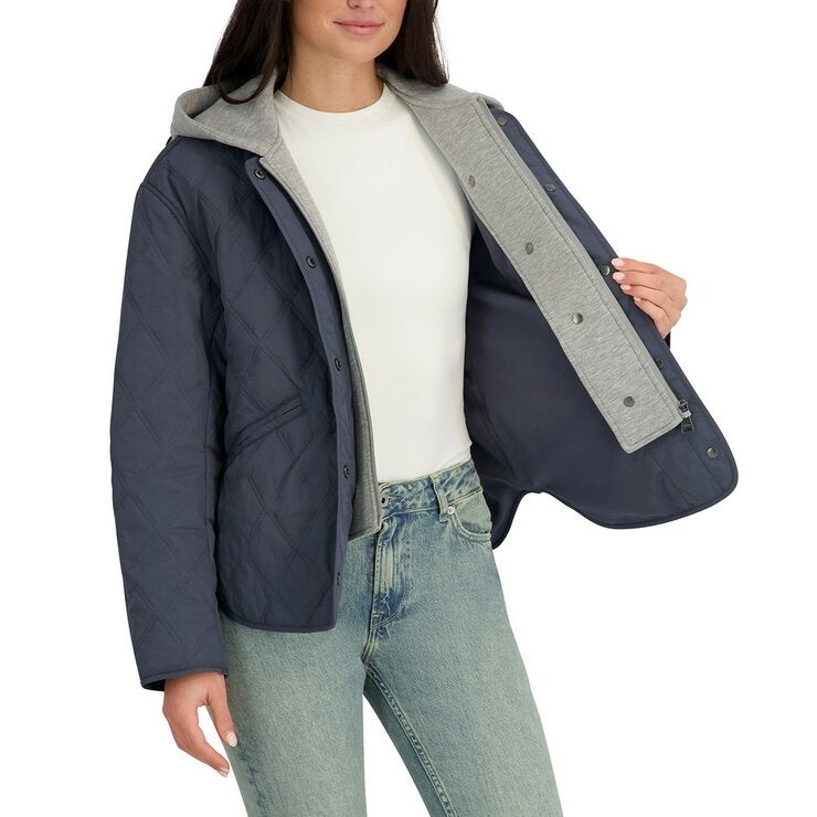 DKNY 女衍縫連帽外套 深藍 DKNY 女衍縫連帽外套 深藍