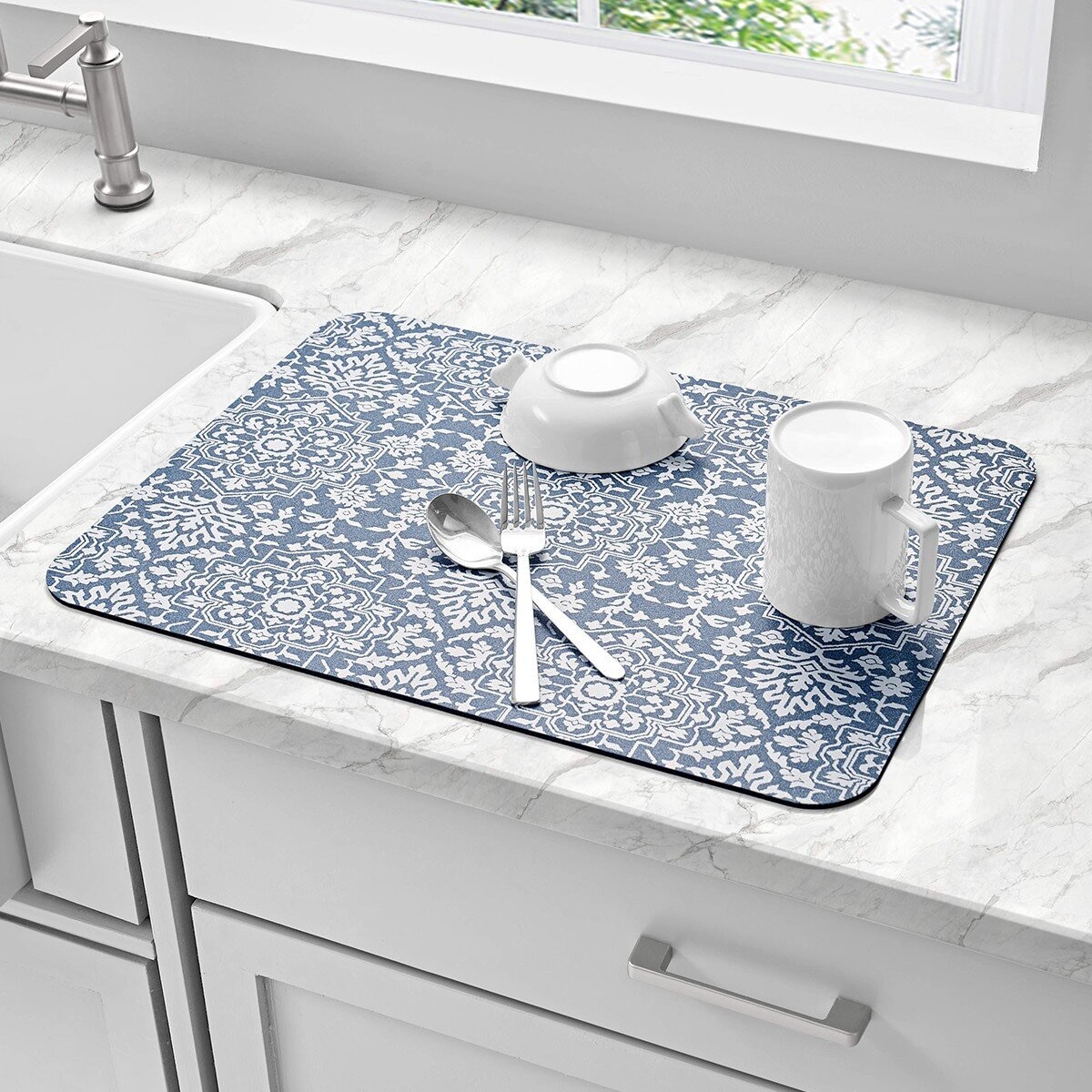 Creative Home 多用途吸水止滑墊 四入組 38公分 X 50公分 2入 + 50公分 X 76公分 2入 藍