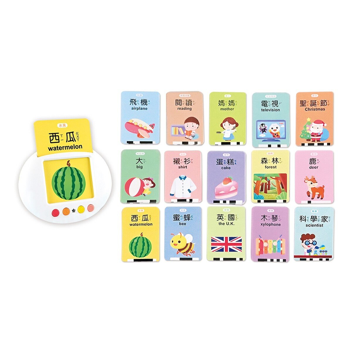 Food 超人幼兒智慧讀卡機：400個雙語單字 + 138個音效
