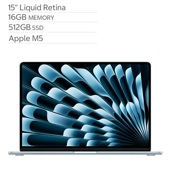 Apple MacBook Air 15吋 搭配 M5晶片 10核心CPU 10核心GPU 16GB 512GB SSD