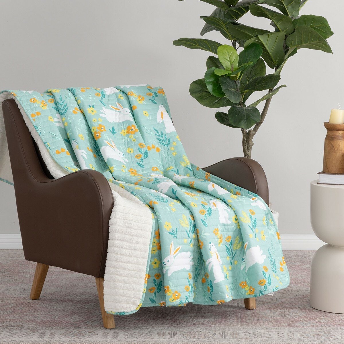 Berkshire 印花薄被毛毯 152公分 X 177公分 兔子 Berkshire 印花薄被毛毯 152公分 X 177公分 兔子