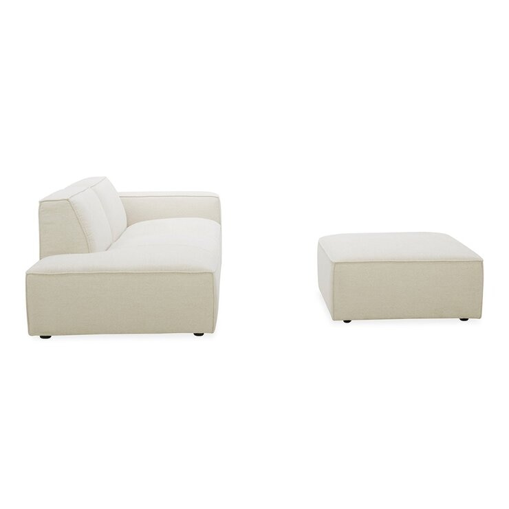 Aiden & Ivy 布面可移動式沙發附腳凳 米