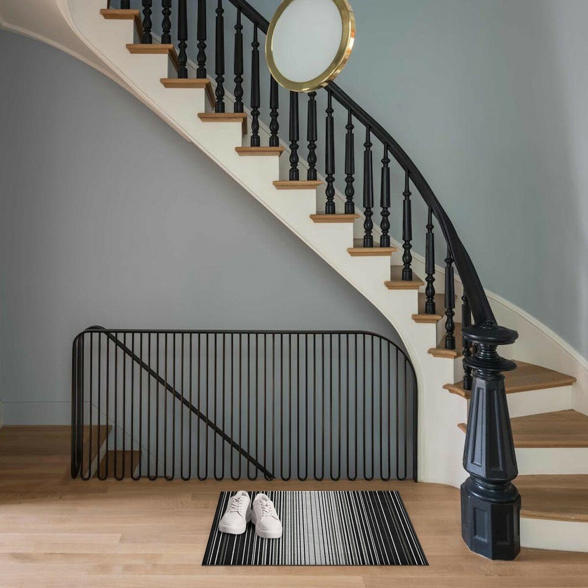 Korhani Studio 條紋地墊 60公分 X 90公分 X 0.7公分 黑