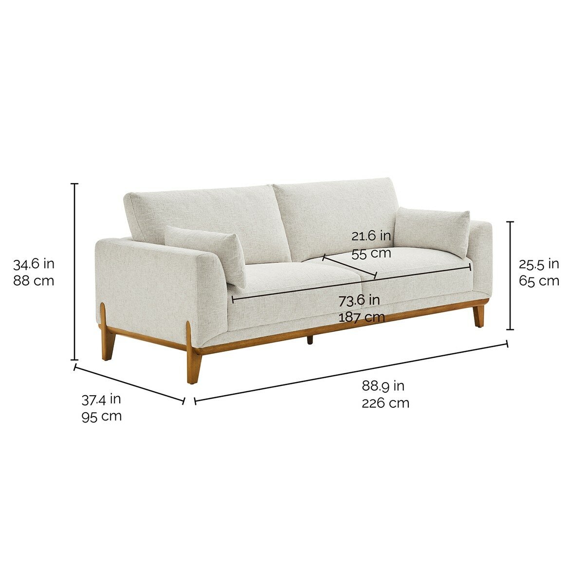 Aiden & Ivy 布面雙人沙發 Aiden & Ivy 布面雙人沙發