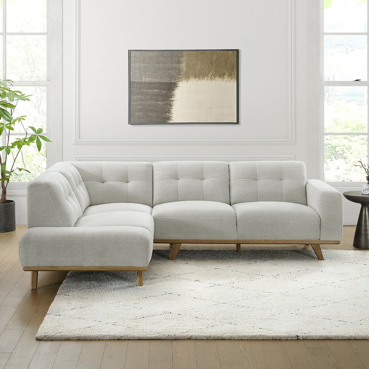 Aiden & Ivy 布面L型沙發