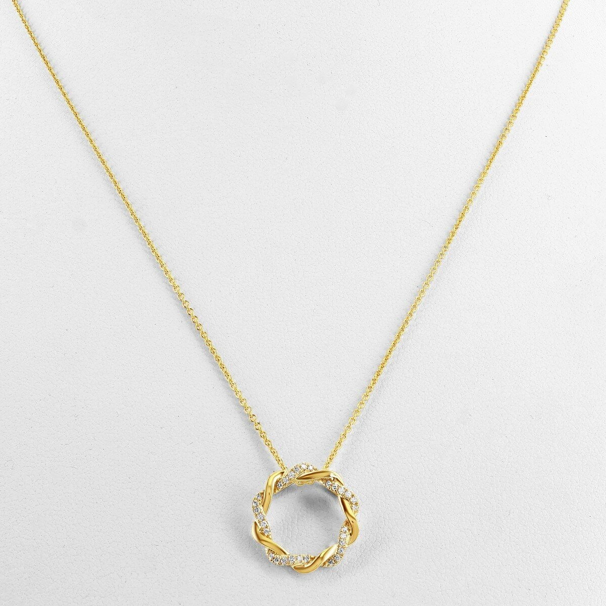 0.11克拉 14黃K金 圓形鑽石項鍊 VS2/I