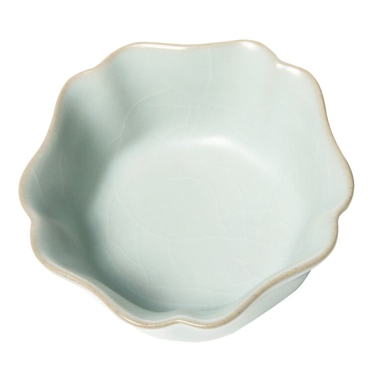 陸寶 汝窯五瓣皿 2件組