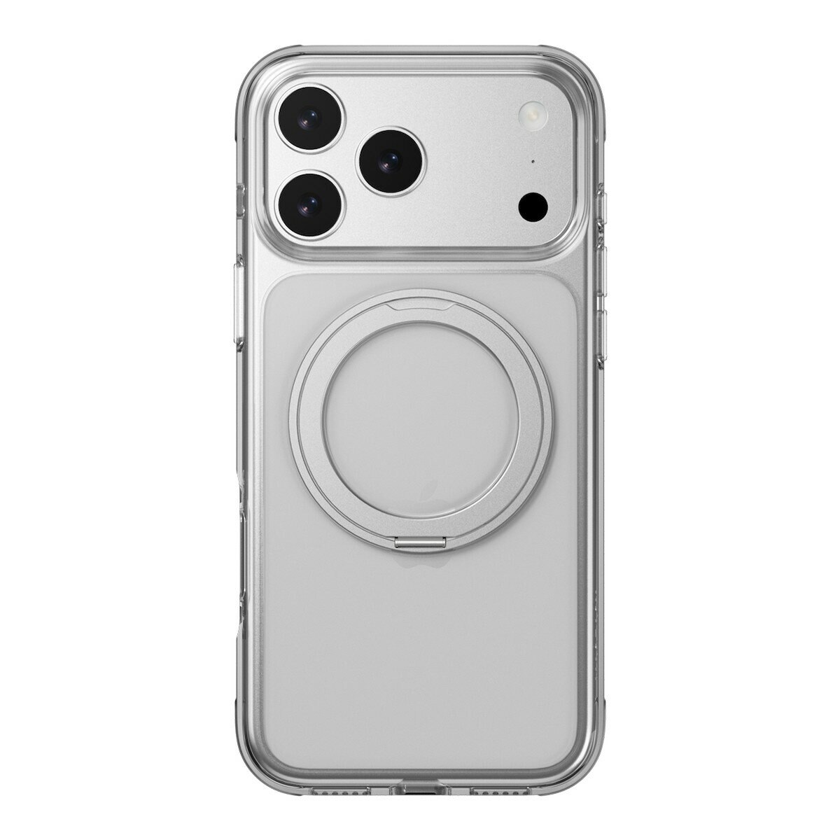 MAGEASY MagStand 360 M 磁吸旋轉支架防摔手機殼 iPhone 17 Pro Max(透明) + 鏡頭保護貼Lenz(迷霧) + Vetro 9H 鋼化玻璃保護膜