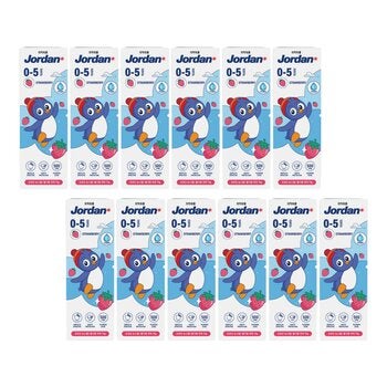 Jordan 0-5歲 兒童分齡含氟牙膏 含氟500ppm 草莓口味 75公克 X 12入
