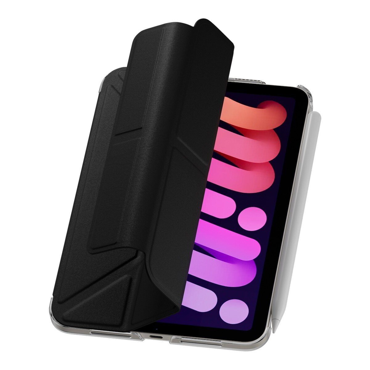 MAGEASY Facet 全方位支架透明背蓋保護套 iPad mini 7 2024 / A17 Pro / iPad mini 6 2021 黑