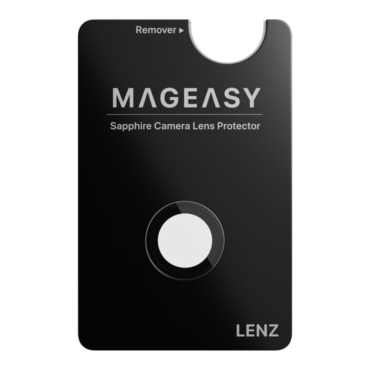 MAGEASY Bright M 不發黃軍規磁吸透明殼 iPhone Air (白磁圈) + 鏡頭保護貼Lenz(黑色) + Vetro 9H 鋼化玻璃保護膜