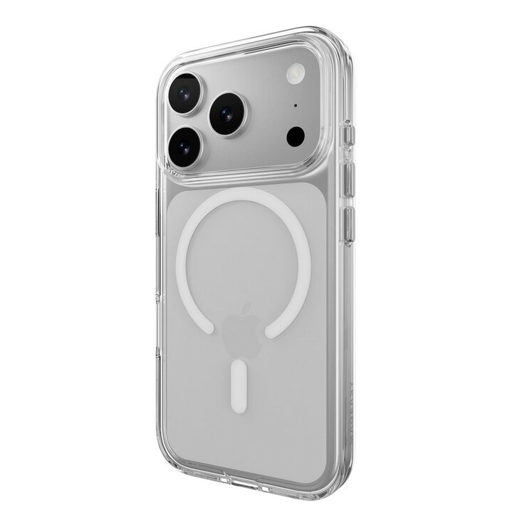 MAGEASY Bright M 不發黃軍規磁吸透明殼 iPhone 17 Pro(白磁圈) + 鏡頭保護貼Lenz鈦合金(鈦白) + Vetro 9H 鋼化玻璃保護膜