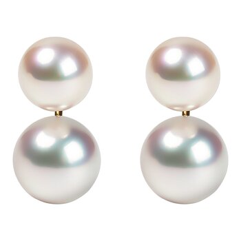 Tokyo Pearl 18K黃K金 6.5公釐 - 8.0公釐 Akoya 珍珠耳環