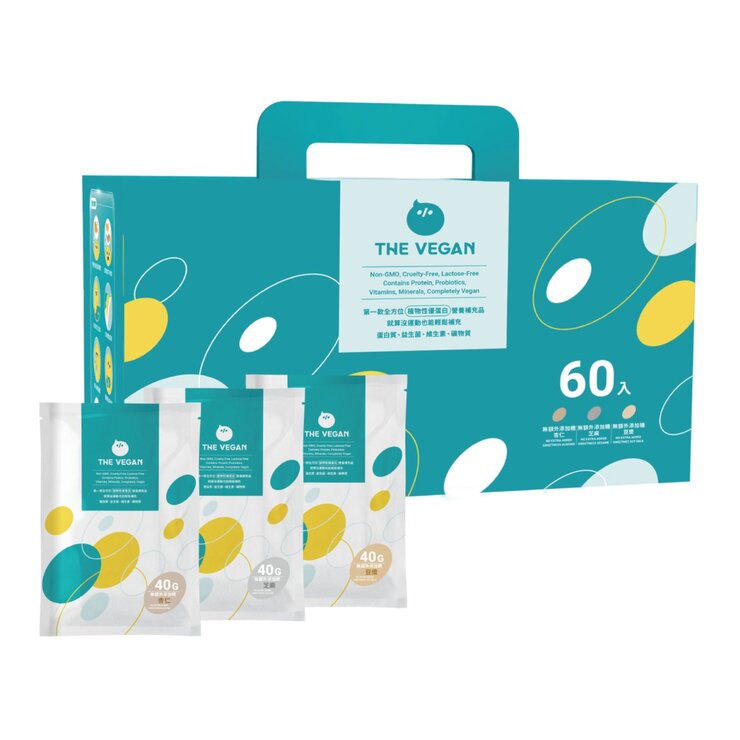 The Vegan Soy Protein Isolate No AddedSugar Set 40g X 60-Pack [Apricot Kernel/Sesame/Soymilk]