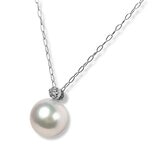 Tokyo Pearl 鉑金 8.0公釐 - 8.5公釐 Akoya 珍珠Akoya珍珠鑽石項鍊