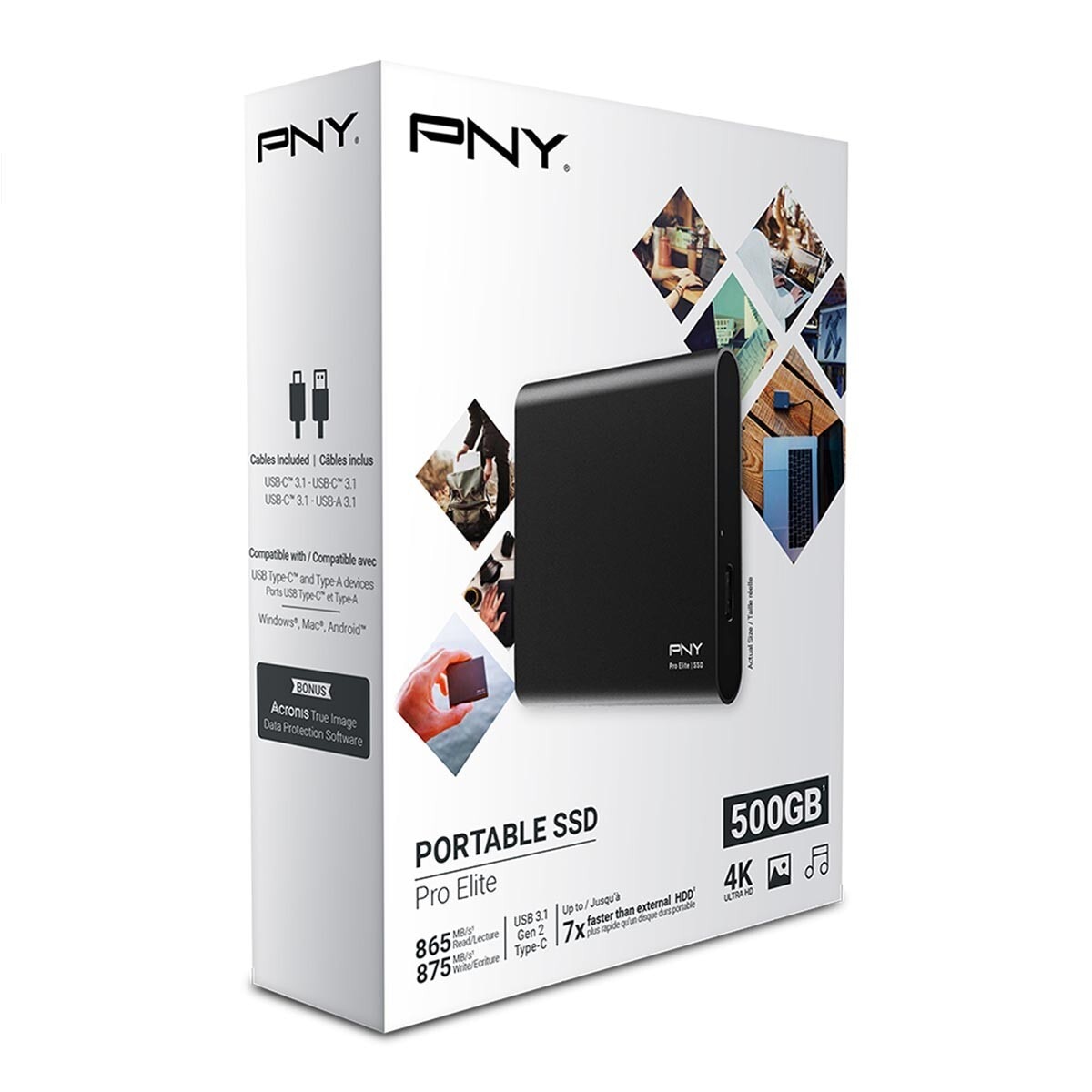 PNY 500GB 攜帶式固態硬碟 2入