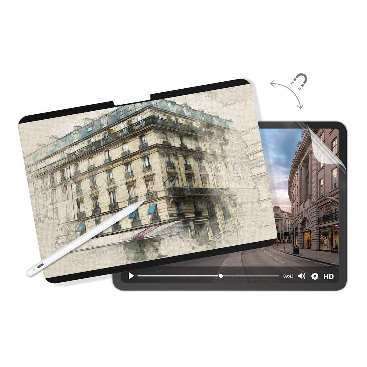 MAGEASY EasyPaper Pro 2-in-1 Removable Magnetik Paper-Like Film Untuk iPad Pro 13 Inci 2024 M4