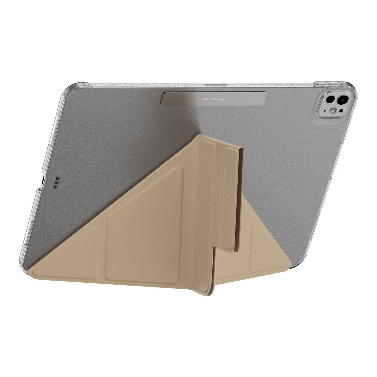 MAGEASY Facet 全方位支架透明背蓋保護套 2024 iPad Pro 13吋 奶茶色
