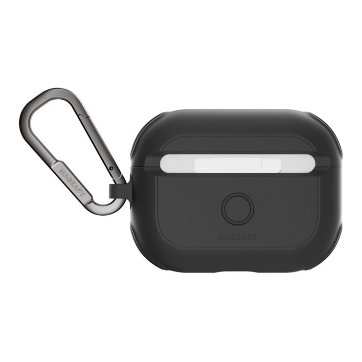 MAGEASY Odyssey 抗衝擊磁扣手繩耳機殼 AirPods Pro 1 & 2 金屬黑