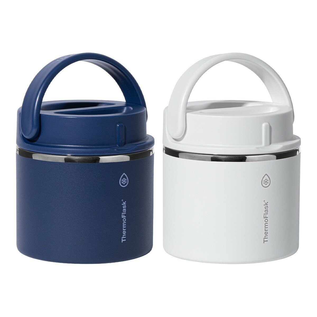 ThermoFlask Termos Makanan Vakum Stainless Steel 591ml X 2 Pcs Biru Tua + Putih