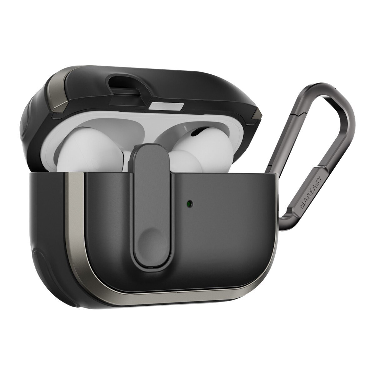 MAGEASY Odyssey 抗衝擊磁扣耳機殼 AirPods 1 & 2 金屬黑 MAGEASY Odyssey 抗衝擊磁扣耳機殼 AirPods 1 & 2 金屬黑