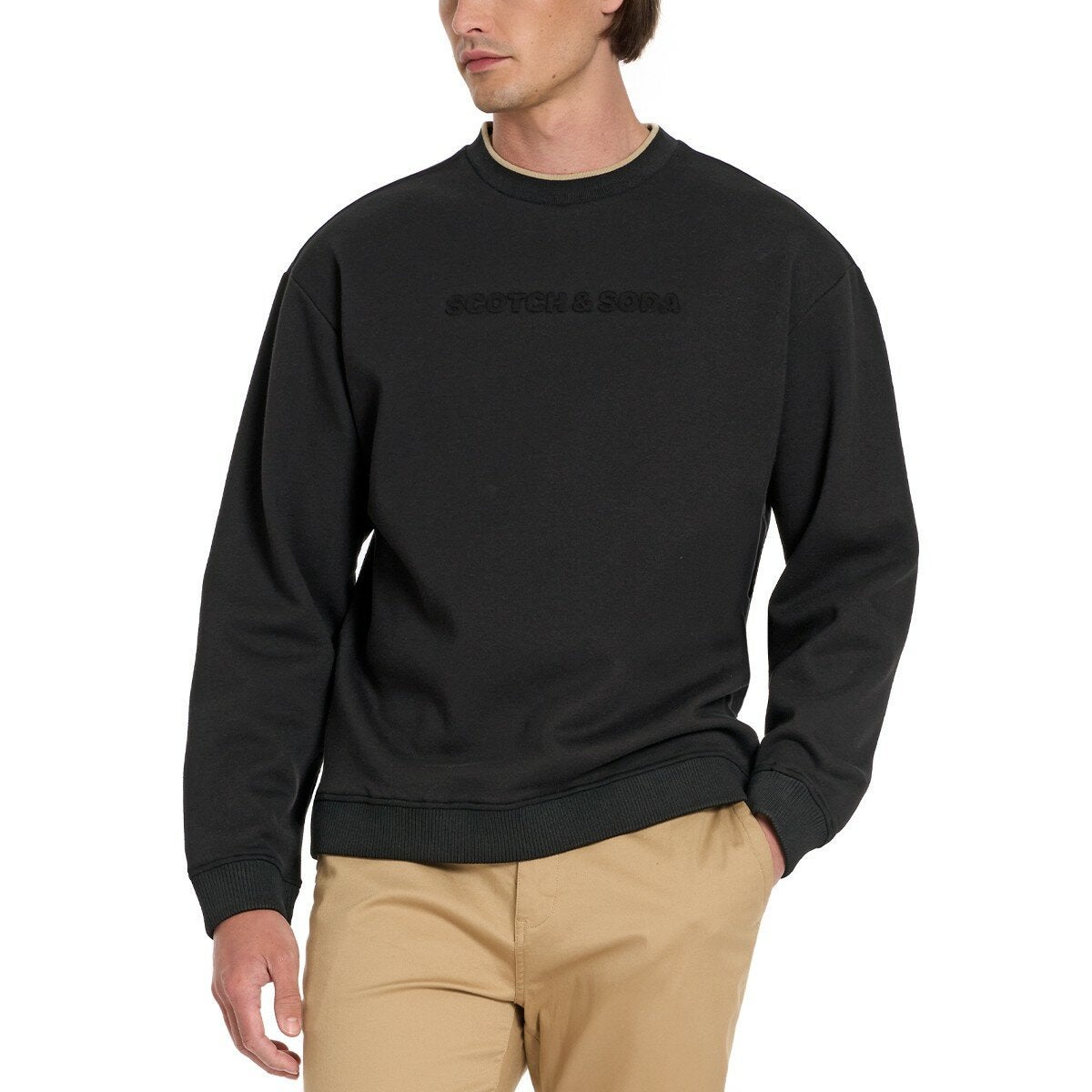 Scotch & Soda 男刷毛長袖上衣 黑灰