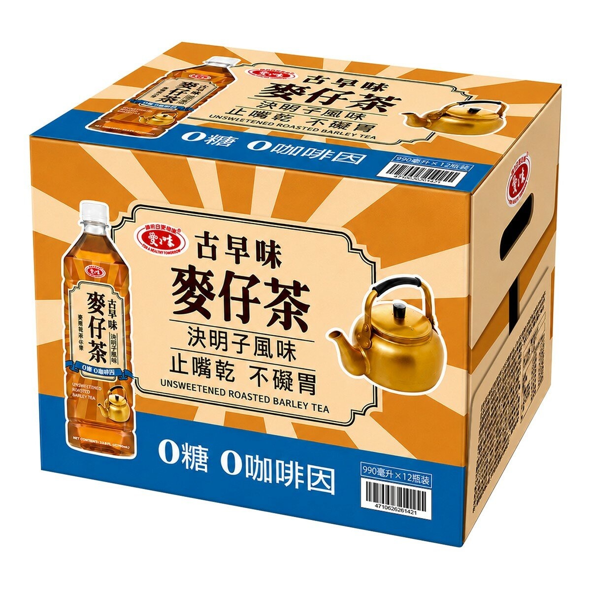 愛之味 古早味麥仔茶 決明子風味 990毫升 X 12入