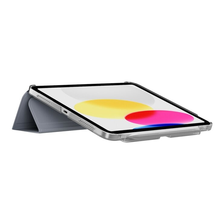 MAGEASY Facet 全方位支架透明背蓋保護套 (筆槽款) 適用於 2022 iPad 10.9吋 A14 & 2025 iPad 11吋 A16 阿拉斯加藍