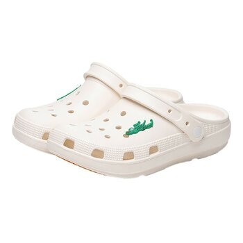 母子鱷魚 兩穿洞洞鞋 白