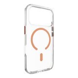 MAGEASY Bright M 不發黃軍規磁吸透明殼 iPhone 17 Pro(珊瑚磁圈) + 鏡頭保護貼Lenz(白色) + Vetro 9H 鋼化玻璃保護膜