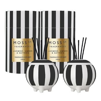 MOSS ST. FRAGRANCES 迷你陶瓷擴香 100毫升 X 2入組 茉莉、琥珀和藏紅花