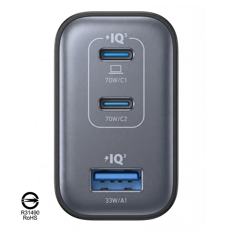 ANKER A121A Nano GaN 70W 急速充電器 兩入組 黑色