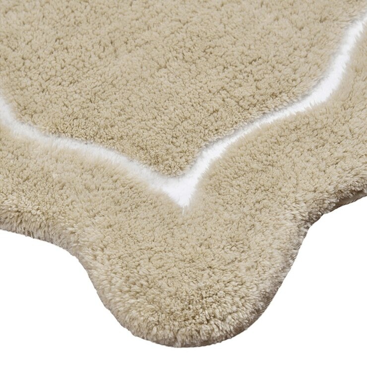 Riviera Home 花邊柔軟浴室地墊 2入 40公分 X 60公分 米